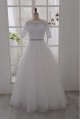 Ball Gown Half Sleeves Lace Bridal Gown Wedding Dress WD010794