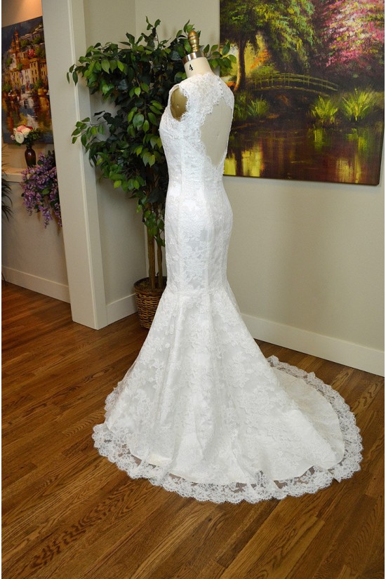 Trumpet/Mermaid V-neck Lace Bridal Gown Wedding Dress WD010797