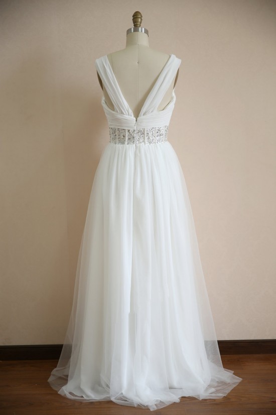 A-line Straps Beaded Bridal Wedding Dresses WD010802 A-line Straps Beaded Bridal Wedding Dresses WD010802