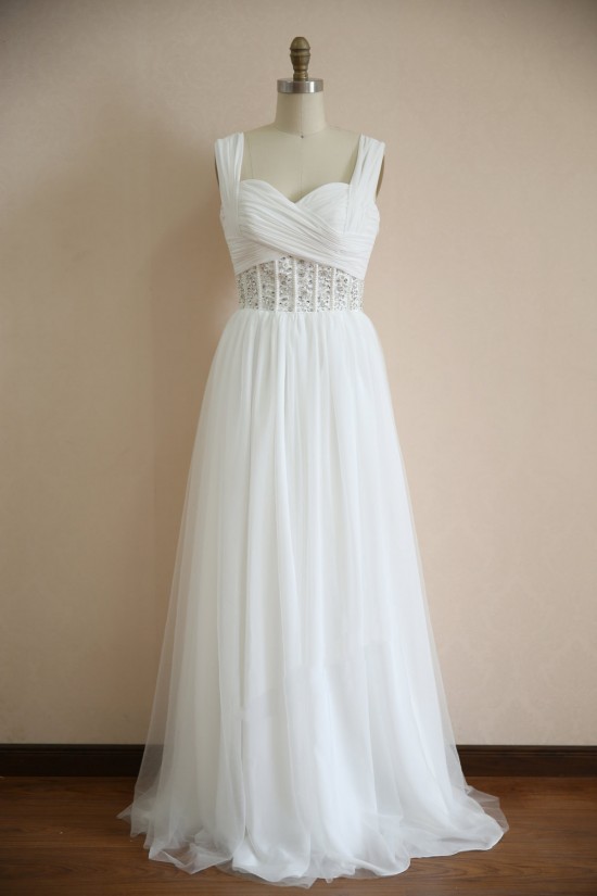 A-line Straps Beaded Bridal Wedding Dresses WD010802 A-line Straps Beaded Bridal Wedding Dresses WD010802