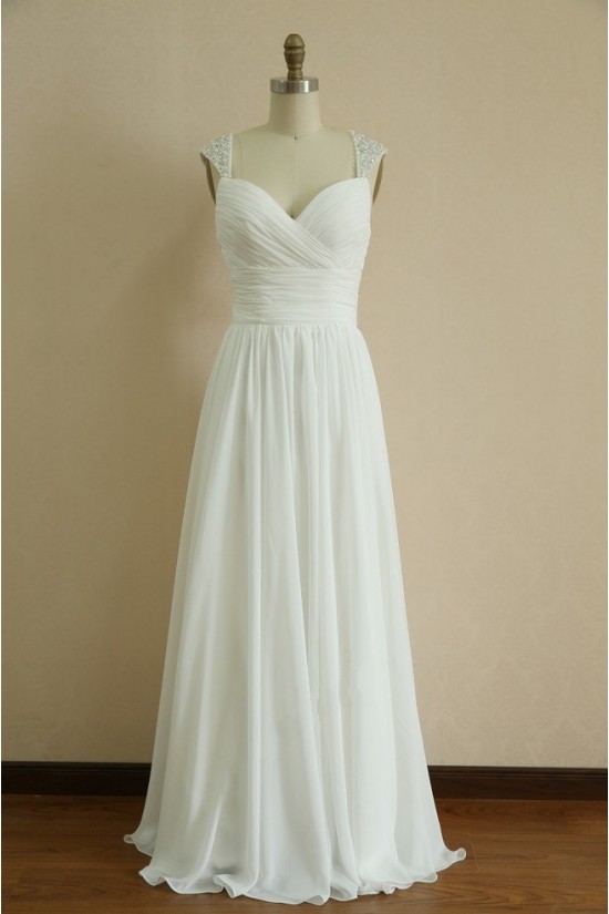 A-line Straps Beaded Chiffon Bridal Wedding Dresses WD010803 A-line Straps Beaded Chiffon Bridal Wedding Dresses WD010803