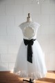 A-line Short Lace BowKnot Bridal Wedding Dresses WD010806