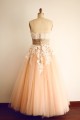 A-line Strapless Lace and Tulle Short Bridal Wedding Dresses WD010808