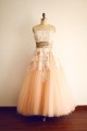 A-line Strapless Lace and Tulle Short Bridal Wedding Dresses WD010808