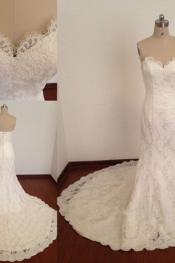 Trumpet/Mermaid Sweetheart Lace Bridal Wedding Dresses WD010811