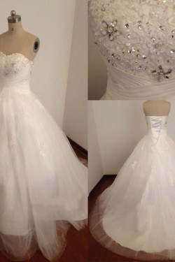 Ball Gown Sweetheart Beaded Appliques Bridal Wedding Dresses WD010812