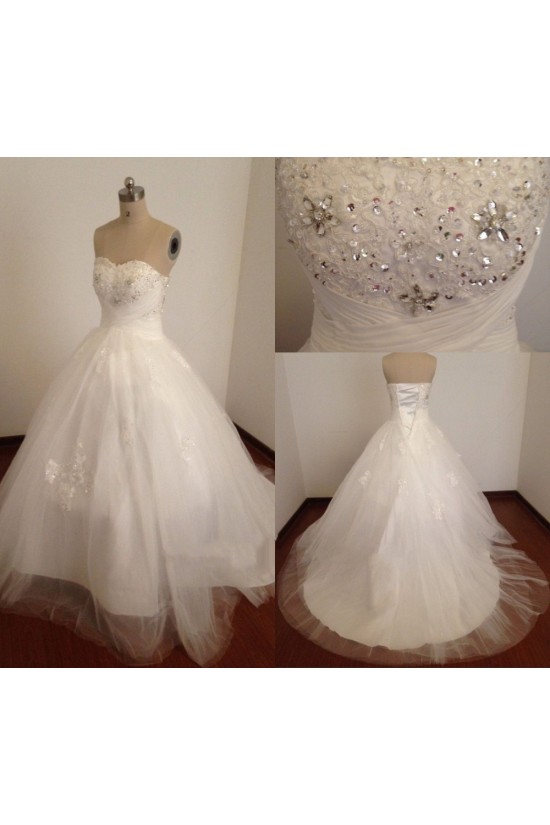 Ball Gown Sweetheart Beaded Appliques Bridal Wedding Dresses WD010812