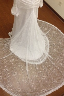 Trumpet/Mermaid Spaghetti Strap Lace Bridal Wedding Dresses WD010813