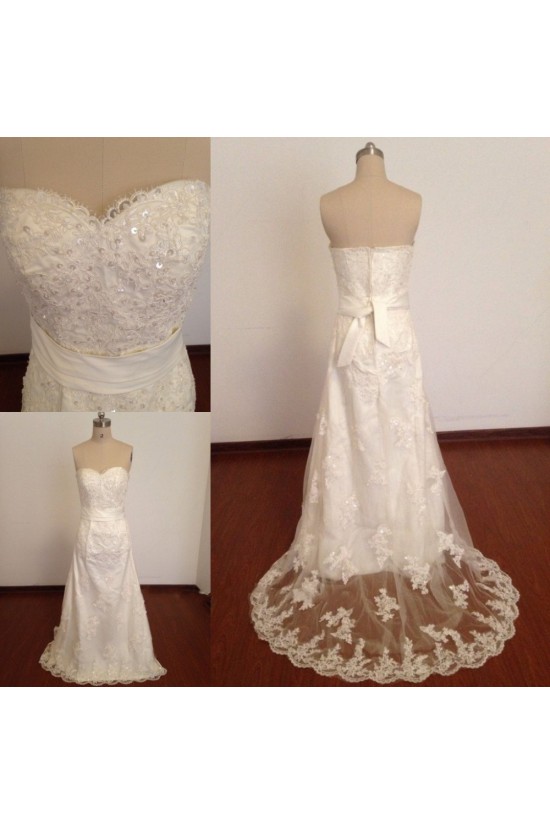 Elegant Sweetheart Beaded Appliques Bridal Wedding Dresses WD010818