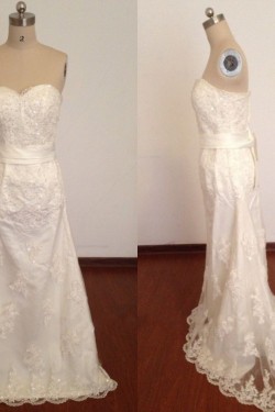 Elegant Sweetheart Beaded Appliques Bridal Wedding Dresses WD010818