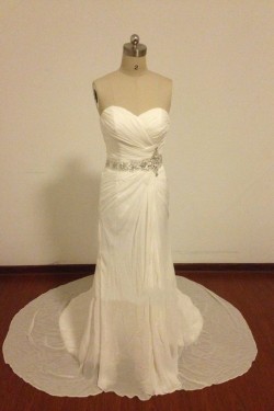 Beaded Chiffon Sweetheart Bridal Wedding Dresses WD010820