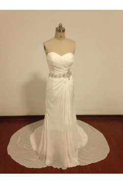 Beaded Chiffon Sweetheart Bridal Wedding Dresses WD010820