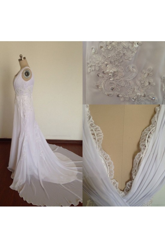 V-neck Lace and Chiffon Bridal Wedding Dresses WD010821 V-neck Lace and Chiffon Bridal Wedding Dresses WD010821