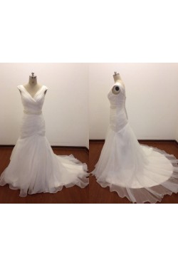 Trumpet/Mermaid Beaded Bridal Wedding Dresses WD010822