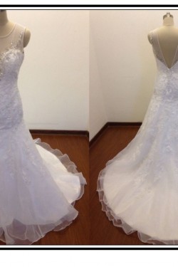 Trumpet/Mermaid Beaded Appliques Bridal Wedding Dresses WD010824