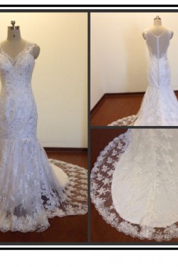 Trumpet/Mermaid Beaded Appliques Bridal Wedding Dresses WD010825