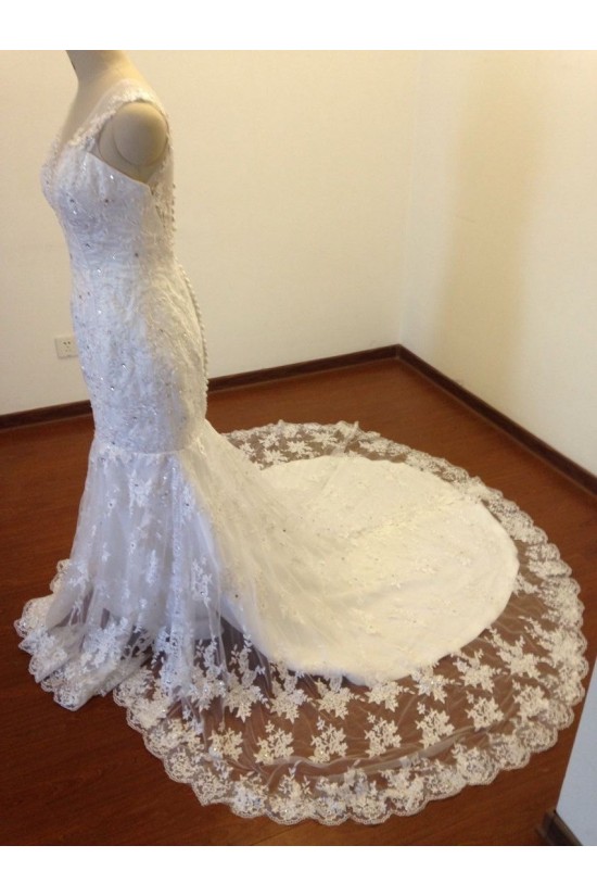 Trumpet/Mermaid Beaded Appliques Bridal Wedding Dresses WD010825 Trumpet/Mermaid Beaded Appliques Bridal Wedding Dresses WD010825