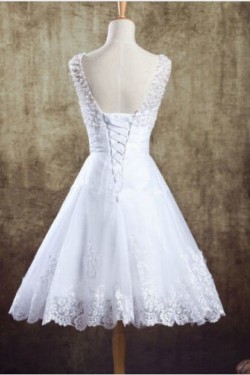 A-line Beaded Lace Short Bridal Wedding Dresses WD010831