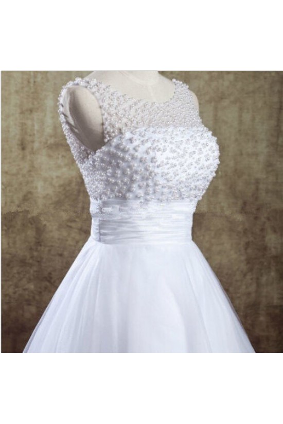 A-line Beaded Lace Short Bridal Wedding Dresses WD010831