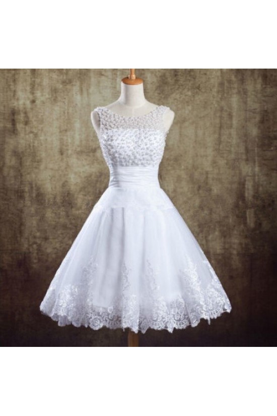 A-line Beaded Lace Short Bridal Wedding Dresses WD010831