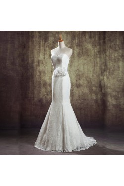 Trumpet/Mermaid Sweetheart Lace Bridal Wedding Dresses WD010833