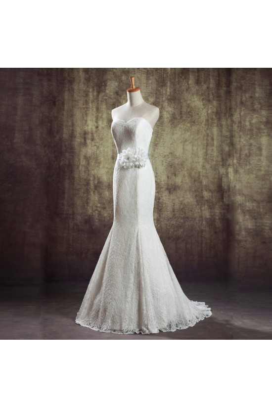 Trumpet/Mermaid Sweetheart Lace Bridal Wedding Dresses WD010833