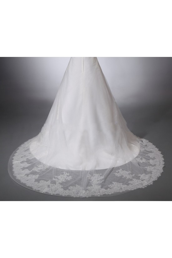 A-line Strapless Lace Bridal Wedding Dresses WD010843