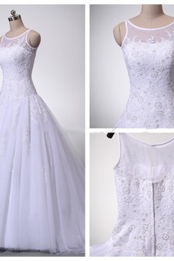 A-line Lace Bridal Wedding Dresses WD010845