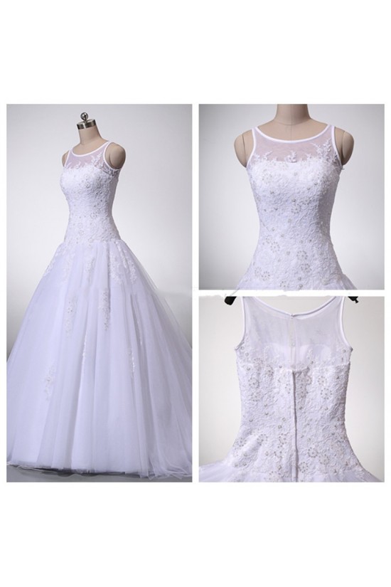 A-line Lace Bridal Wedding Dresses WD010845
