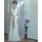 Sheath 3/4 Sleeves V-neck Lace Bridal Wedding Dresses WD010848