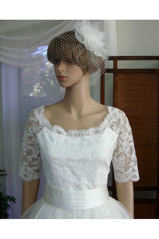 Ball Gown Half Sleeves Lace Appliques Bridal Wedding Dresses WD010849 Ball Gown Half Sleeves Lace Appliques Bridal Wedding Dresses WD010849