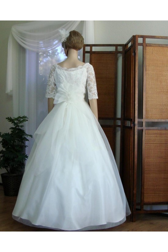 Ball Gown Half Sleeves Lace Appliques Bridal Wedding Dresses WD010849 Ball Gown Half Sleeves Lace Appliques Bridal Wedding Dresses WD010849