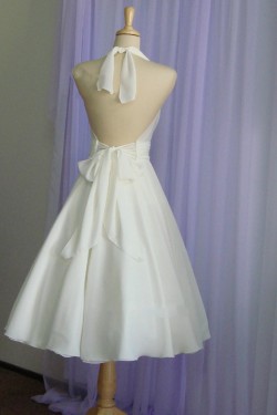 A-line Halter Short Bridal Wedding Dresses WD010850