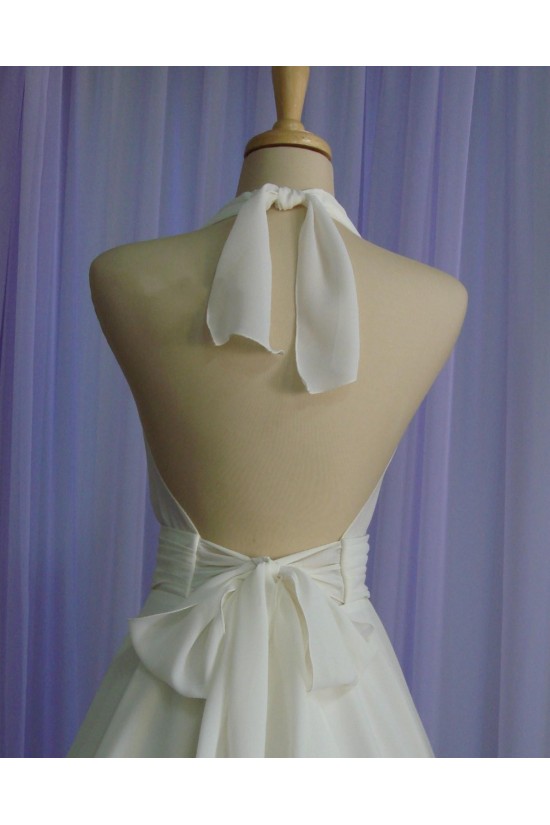 A-line Halter Short Bridal Wedding Dresses WD010850