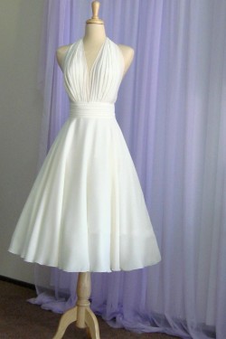 A-line Halter Short Bridal Wedding Dresses WD010850