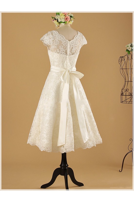 A-line Short Lace Bridal Wedding Dresses WD010854