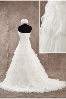 A-line Strapless Lace Bridal Wedding Dresses WD010856