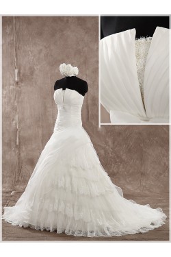 A-line Strapless Lace Bridal Wedding Dresses WD010856