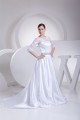 A-Line 3/4 Length Sleeve Beaded Appliques Court Train Wedding Dresses 2030001 A-Line 3/4 Length Sleeve Beaded Appliques Court Train Wedding Dresses 2030001