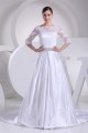 A-Line 3/4 Length Sleeve Beaded Appliques Court Train Wedding Dresses 2030001 A-Line 3/4 Length Sleeve Beaded Appliques Court Train Wedding Dresses 2030001