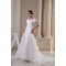A-Line V-Neck Short Sleeve Court Train Wedding Dresses 2030002