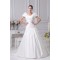 A-Line V-Neck Short Sleeve Court Train Wedding Dresses 2030003