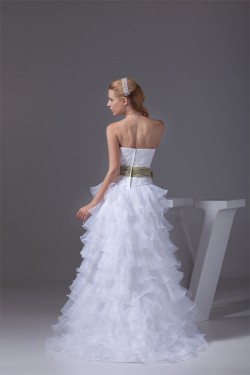 A-Line Strapless Beaded Court Train Wedding Dresses 2030004