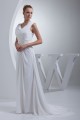 Sheath/Column Sweep Train Chiffon Wedding Dresses 2030005 Sheath/Column Sweep Train Chiffon Wedding Dresses 2030005