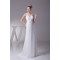 A-Line Illusion Sleeves V-Neck Beaded Chiffon Wedding Dresses 2030008