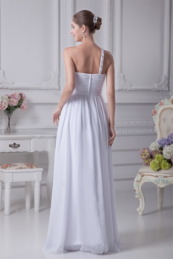 Empire One-Shoulder Sleeveless Beaded Chiffon Wedding Dresses Maternity Wedding Dresses 2030012 Empire One-Shoulder Sleeveless Beaded Chiffon Wedding Dresses Maternity Wedding Dresses 2030012