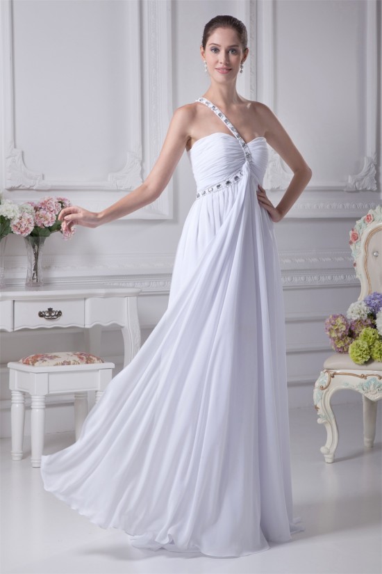 Empire One-Shoulder Sleeveless Beaded Chiffon Wedding Dresses Maternity Wedding Dresses 2030012 Empire One-Shoulder Sleeveless Beaded Chiffon Wedding Dresses Maternity Wedding Dresses 2030012