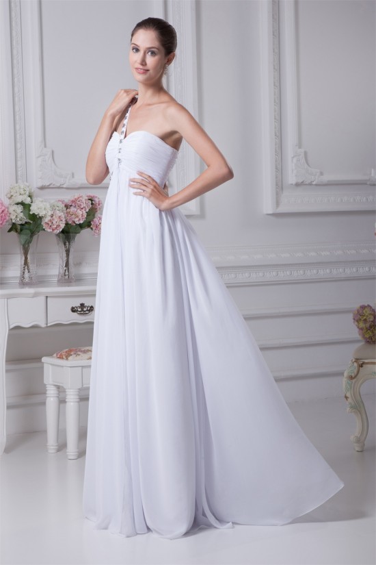 Empire One-Shoulder Sleeveless Beaded Chiffon Wedding Dresses Maternity Wedding Dresses 2030012 Empire One-Shoulder Sleeveless Beaded Chiffon Wedding Dresses Maternity Wedding Dresses 2030012