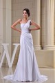 Sheath/Column Ruched Chiffon One-Shoulder Sweep Train Wedding Dresses 2030015 Sheath/Column Ruched Chiffon One-Shoulder Sweep Train Wedding Dresses 2030015