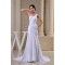Sheath/Column Ruched Chiffon One-Shoulder Sweep Train Wedding Dresses 2030015